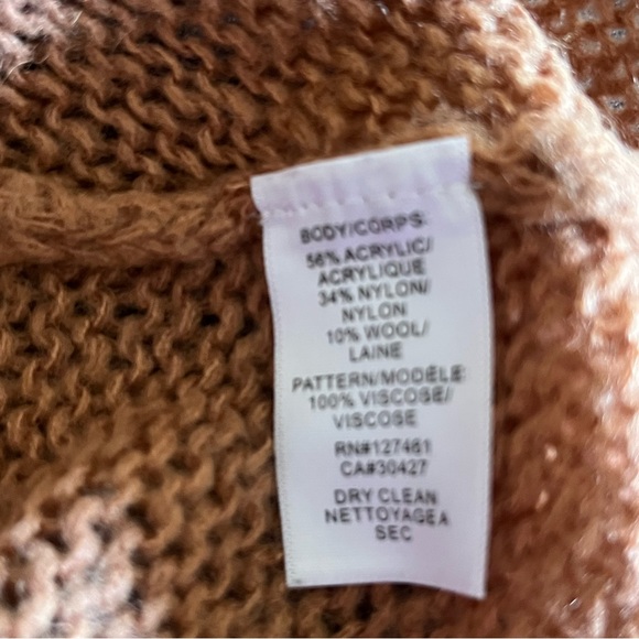 Wildfox Mocha Oversized Knit Shredded Detail Heart Accent Pullover Sweater - Picture 10 of 10